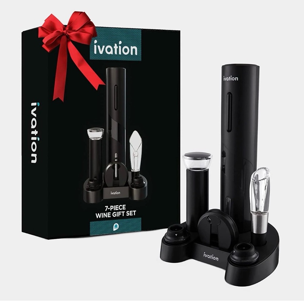 Ivation Black 7-Piece Wine Gift Set